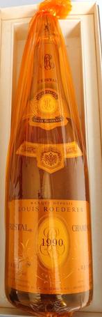 Louis Roederer Cristal Champagne 1990 Brut 750 ml, Collections, Vins, Enlèvement ou Envoi, Pleine, Comme neuf, Champagne