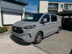 FORD TRANSIT CUSTOM * LIMITED * DUB CAB * AUT * 170PK *, Testrit aan huis, Stof, 4 cilinders, Bedrijf