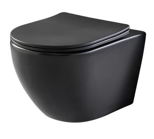 Cuvette WC suspendu noir mat sans bride softclose, Doe-het-zelf en Bouw, Sanitair, Nieuw, Verzenden