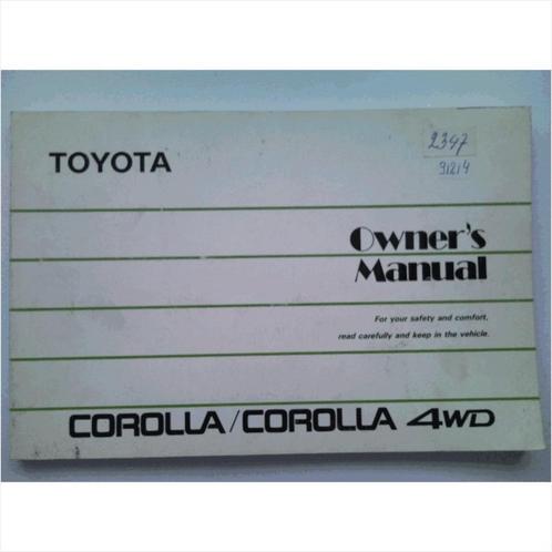 Toyota Corolla 4WD Instructieboekje 1988 #3 Engels, Autos : Divers, Modes d'emploi & Notices d'utilisation, Enlèvement ou Envoi