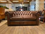 originele engelse chesterfield 2,5 zits bank bruin, Ophalen of Verzenden
