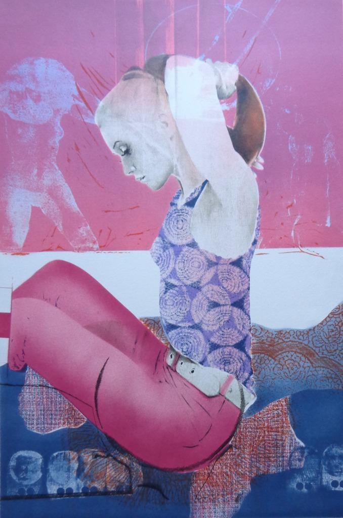 POL MARA / SENSUELE VROUW / KLEURLITHO / 74x54cm / SIG, Antiek en Kunst, Kunst | Litho's en Zeefdrukken, Ophalen of Verzenden