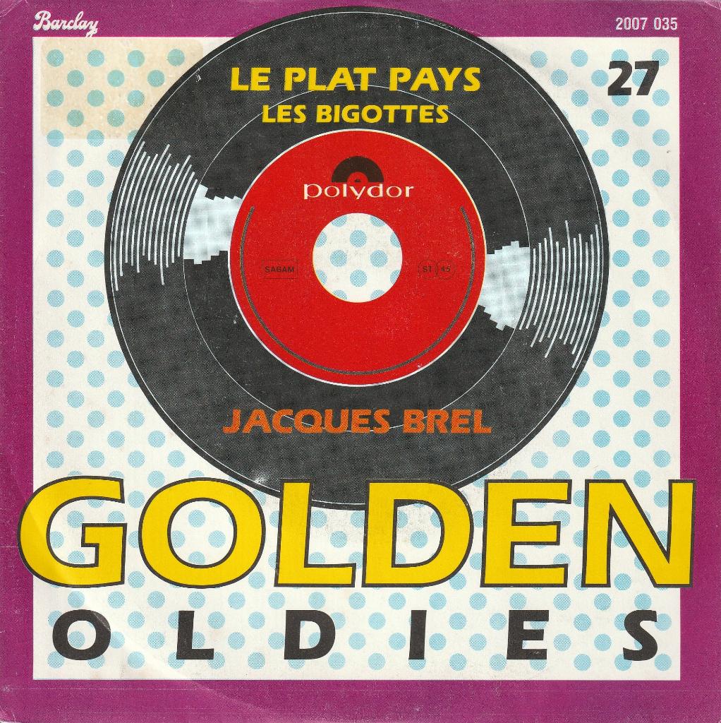 Jacques Brel - Le plat pays, Cd's en Dvd's, Vinyl Singles, Gebruikt, Overige genres, 7 inch, Single