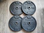 4 x 10kg Domyos halterschijven. (40kg) (Als nieuw!), Sport en Fitness, Ophalen, Zo goed als nieuw, Benen, Halterschijven