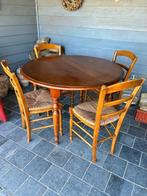 Kerselaren tafel met 5 stoelen + instekstuk nieuw, Ophalen