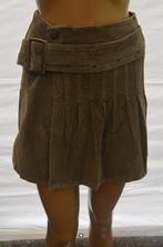 C&A Here&there rok velours vooraan plooien en gesp bruin 164, Comme neuf, Fille, HERE & THERE, Robe ou Jupe