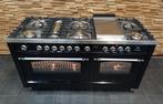 🔥Poêle de luxe Boretti 150 cm noir brillant 8 feux Frytop, Electroménager, Cuisinières, Comme neuf, 5 zones de cuisson ou plus