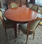 Uitschuifbaar ronde kersenhouten tafel met 6 stoelen, Ophalen