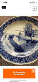 2 antieke Delft blauw wandborden, Antiek en Kunst, Ophalen