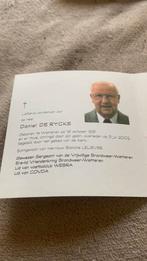 Sergeant van de brandweer Wetteren, Ophalen, Bidprentje