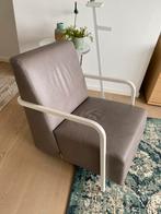Design stoel - fauteuil Durlet Bertus - leder ZELDZAAM!, Maison & Meubles, Chaises, Gris, Comme neuf, Enlèvement, Cuir