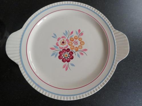 Vintage Boch La Louviere serveerschaal taartschaal Spring Fl, Antiek en Kunst, Curiosa en Brocante, Ophalen of Verzenden