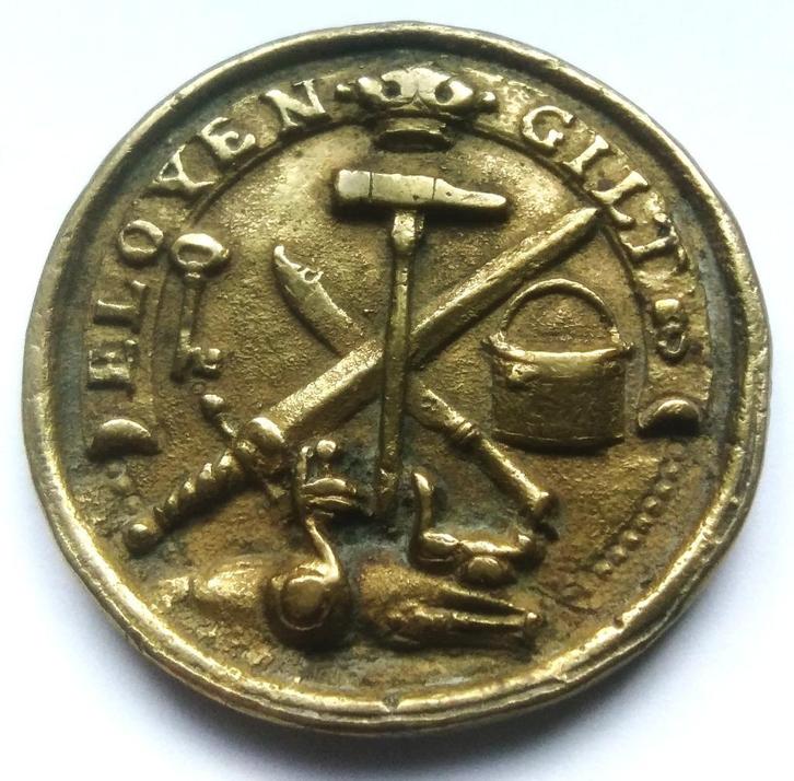 gildepenning amsterdamse smedengilde 1763 WK type 36.1, Postzegels en Munten, Penningen en Medailles, Overige materialen, Ophalen of Verzenden