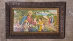 Oud antiek kader Christus met kinderen bruin kader, Ophalen of Verzenden
