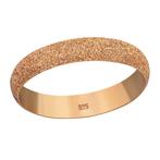 Glinsterende roségoud vergulde zilveren bandring - 4 mm, Handtassen en Accessoires, Ringen, Overige kleuren, Nieuw, Ophalen of Verzenden
