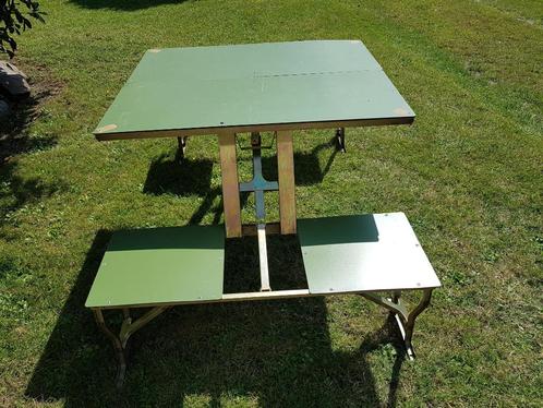 Modulaire tafel (+stoelen) voor terras, tuin, camping, ..., Huis en Inrichting, Tafels | Bijzettafels, Gebruikt, Rechthoekig, Metaal of Aluminium