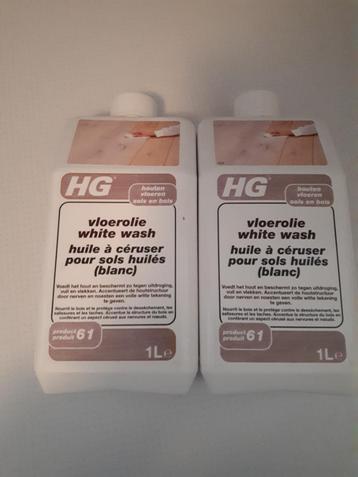 2 flacons HG vloerolie white wash nr 61, Doe-het-zelf en Bouw, Wit, Nieuw, Beits, Ophalen of Verzenden