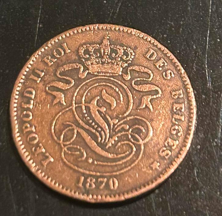 2 cent 1870 leopold 2, Postzegels en Munten, Munten | België, Ophalen of Verzenden