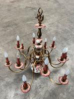 Mooie oude luster met ceramic, Huis en Inrichting, Ophalen, Gebruikt, Metaal