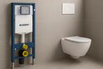 Toilet + Geberit up320 + drukplaat. softclose en rimless, Ophalen, Nieuw, Toilet
