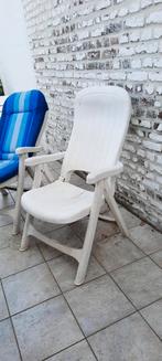 2 Vintage tuinstoelen met kussens, rond de 40 jaar oud., Tuin en Terras, Tuinstoelen, Ophalen, Gebruikt