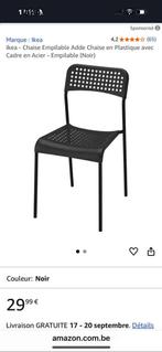 IKEA stapelbare zwarte stoelen - 6 stuks, Ophalen, Zo goed als nieuw