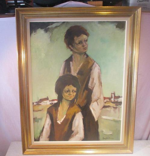 Belle peinture 'Garçon et fille' - Remy de Pillecijn, Antiquités & Art, Art | Peinture | Classique, Enlèvement ou Envoi