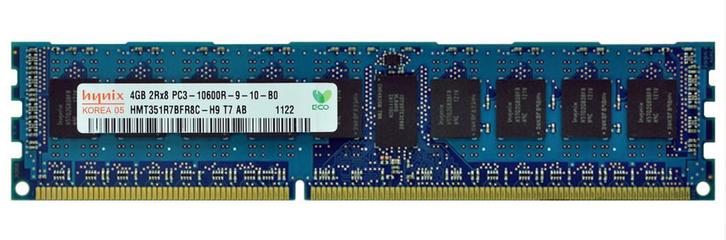 4GB 2Rx8 PC3-10600R DDR3-1333 ECC, Hynix HMT351R7BFR8C-H9, Informatique & Logiciels, Mémoire RAM