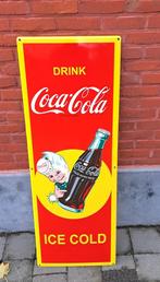 Émail Coca Cola, Enlèvement, Comme neuf, Panneau publicitaire