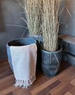 Set van 3 zinken  potten, Ophalen of Verzenden, Nieuw, Rond, Tuin