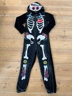 Onesie/pyjama Día de los Muertos maat 134/140 geraamte, Enlèvement ou Envoi, Comme neuf, Fille, Vêtements de nuit ou Sous-vêtements