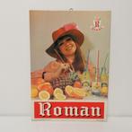 Roman Fruitsap reclame 1981, Ophalen of Verzenden, Gebruikt, Reclamebord