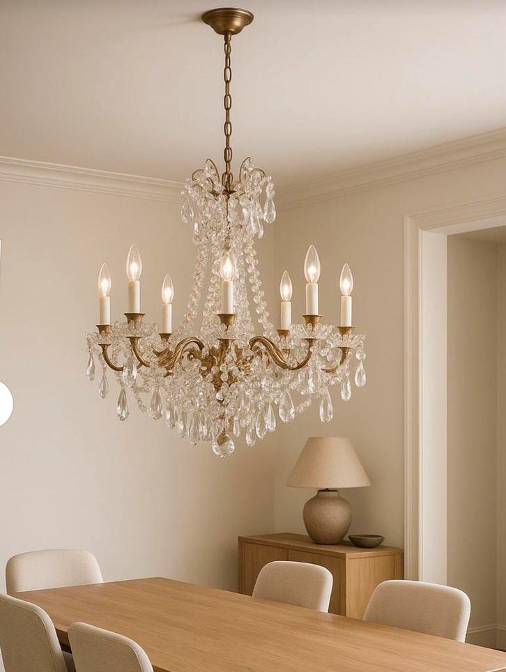 Gerestaureerde antieke kristallen kroonluchter louis XVI, Antiek en Kunst, Antiek | Verlichting, Ophalen