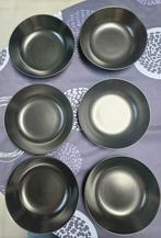 6 diepe zwarte borden, Huis en Inrichting, Keuken | Servies, Ophalen of Verzenden, Zo goed als nieuw, Bord(en)