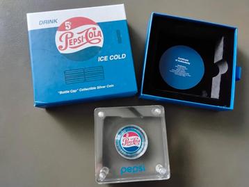 PEPSI COLA ZILVEREN RETRO MUNT VERZAMEL ITEM ZELDZAAM  beschikbaar voor biedingen