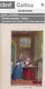 Gravure inédite+Marquise de Lambert+Gravelot+de Longueil, Antiquités & Art, Enlèvement ou Envoi