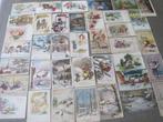 40 oude kerst nieuwjaar postkaarten jaren 30, 40, 50,, Diversen, Wenskaarten, Ophalen of Verzenden