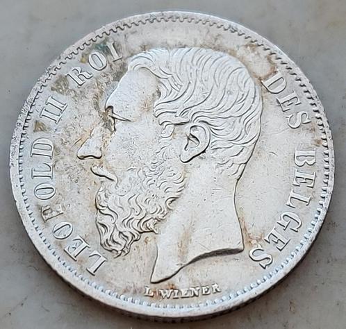 50 Cent 1881 Leopold II / Mooie kwaliteit !!, Timbres & Monnaies, Monnaies | Belgique, Monnaie en vrac, Argent, Argent, Enlèvement ou Envoi