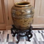 Grote zeer mooie aardewerken vaas met draak, Antiek en Kunst, Ophalen
