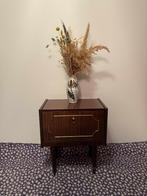 VINTAGE  glanzend nachtkastje/opbergkastje in palisanderhout, Huis en Inrichting, Ophalen, Gebruikt, 55 tot 70 cm, 45 tot 65 cm