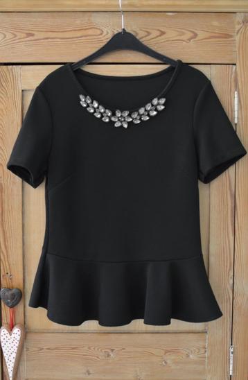 ZWARTE BLOUSE MET STRASS STEENTJES/ MAAT S / MADE IN ITALY beschikbaar voor biedingen