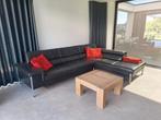 Modern zwart lederen hoeksalon, Ophalen, Gebruikt