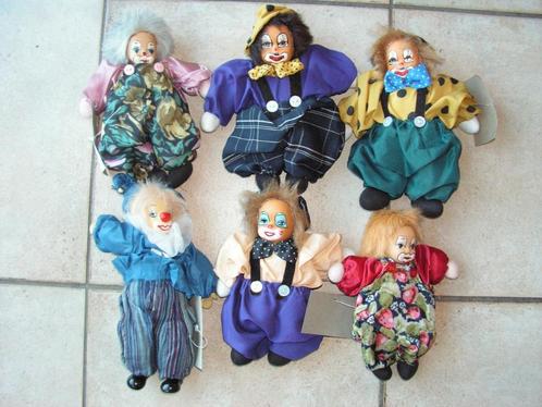 Set van 6 mooie clown verzamelpoppen., Verzamelen, Poppen, Zo goed als nieuw, Overige typen, Ophalen of Verzenden