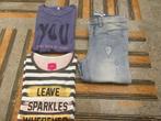 jeans enfant taille 134 +2 T-Shirts taille 134/ pour 5 euro, Fille, Ensemble, Enlèvement, Utilisé