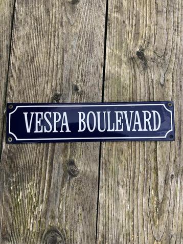 Emaille Vespa Boulevard Sign 33x8cm Piaggio