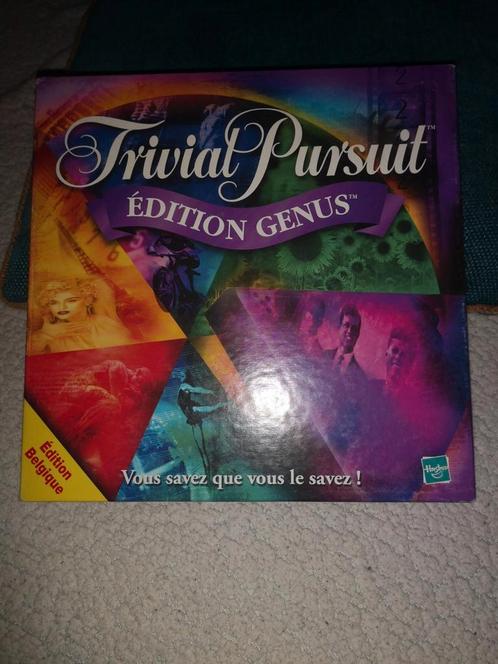 Trivial Pursuit Genius Belgische editie, Hobby en Vrije tijd, Gezelschapsspellen | Bordspellen, Zo goed als nieuw, Een of twee spelers