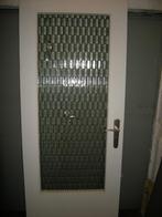deur  houten met glas, Doe-het-zelf en Bouw, Deuren en Vliegenramen, Ophalen, Gebruikt, Minder dan 80 cm, Binnendeur