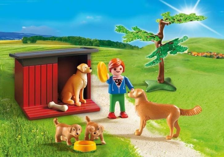 PLAYMOBIL Golden Retrievers met puppy's - 6134, Kinderen en Baby's, Speelgoed | Playmobil, Zo goed als nieuw, Complete set, Ophalen of Verzenden