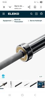 Barre Eleiko compétition - 15kg, Sport en Fitness, Overige Sport en Fitness, Ophalen of Verzenden, Nieuw