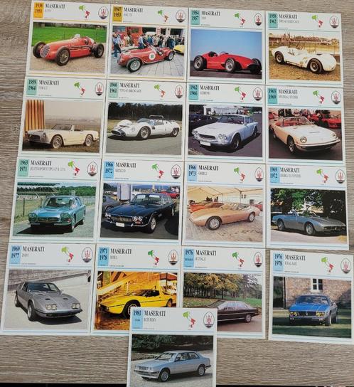 17 verzamelkaarten automerk Maserati, Collections, Marques automobiles, Motos & Formules 1, Comme neuf, Voitures, Enlèvement ou Envoi